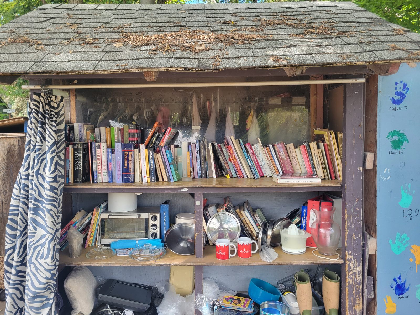 A community sharing station which always has a good selection of books. It is on Algonquin Island in the Toronto islands.